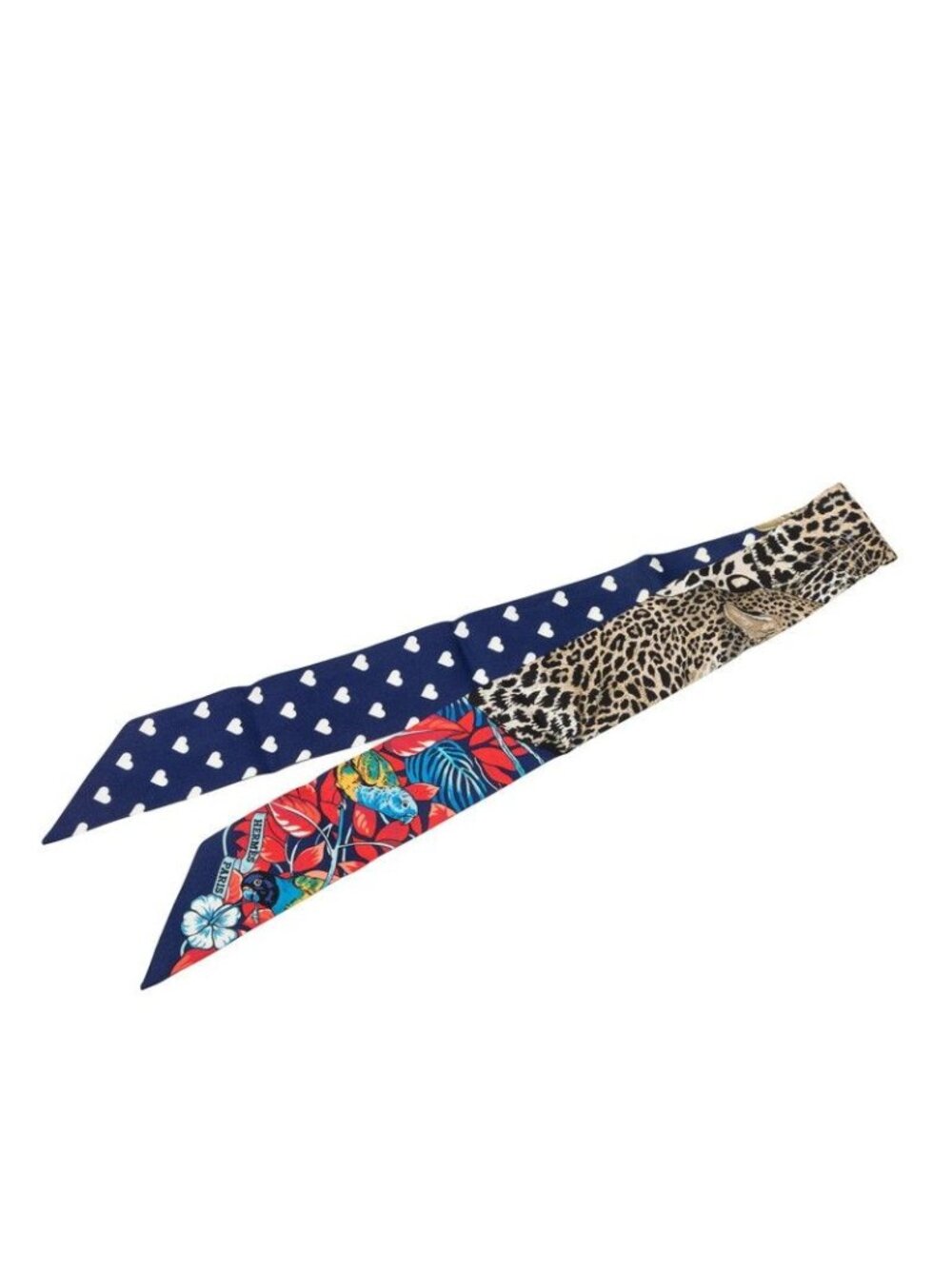 Hermes Twilly Jungle Love Scarf Navy Multicolor Silk